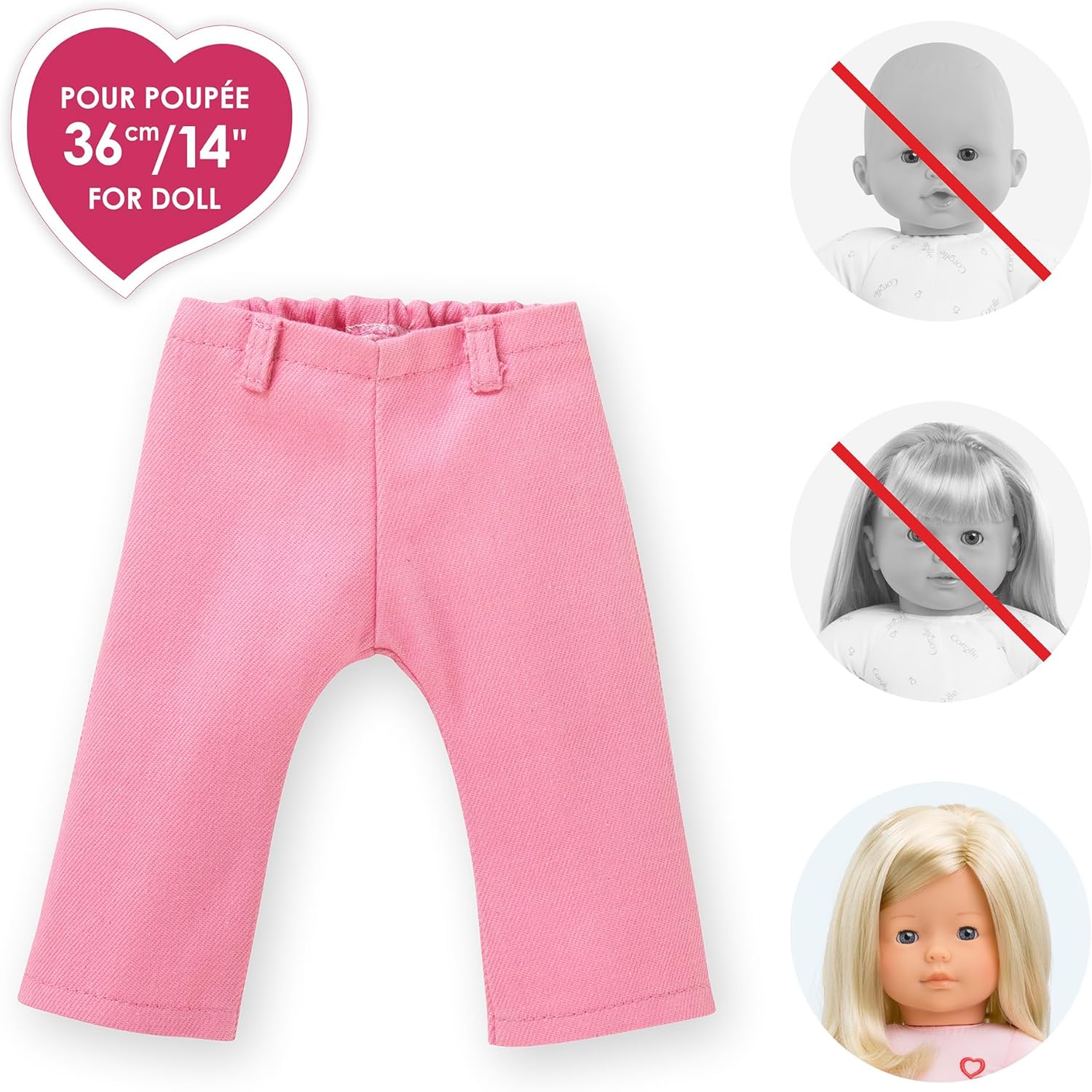 Corolle - Corolle Roze Jeans voor Poppen 36cm