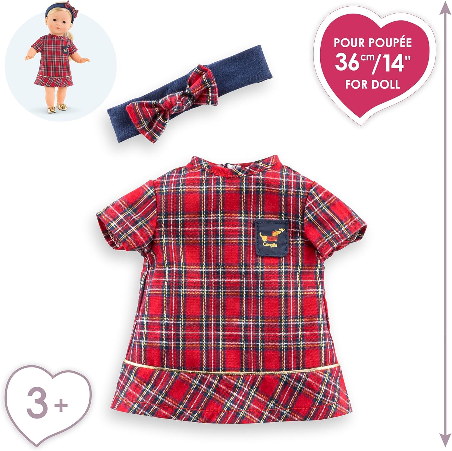 Corolle - Corolle Holidays Jurkje en Haarband voor Babypop 36cm