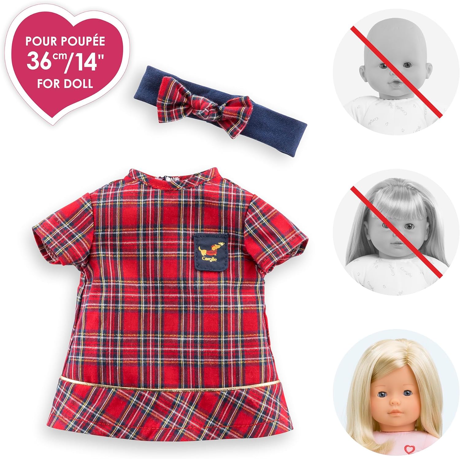 Corolle - Corolle Holidays Jurkje en Haarband voor Babypop 36cm