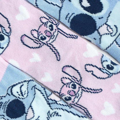 Stitch - Socks 3 Pack Blue & Pink Size 27/30