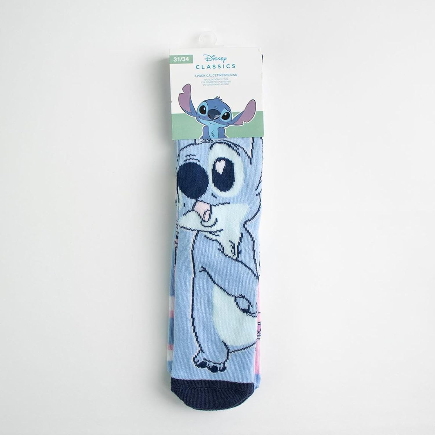 Stitch - Socks 3 Pack Blue & Pink Size 35/38