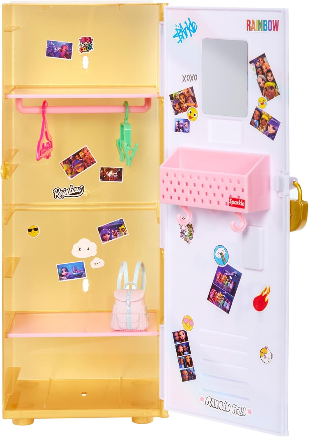 Rainbow High Set da Gioco Armadietto Design & Style – Con ripiani, appendiabiti, accessori e adesivi, giocattolo bambini da 4 a 12+ anni