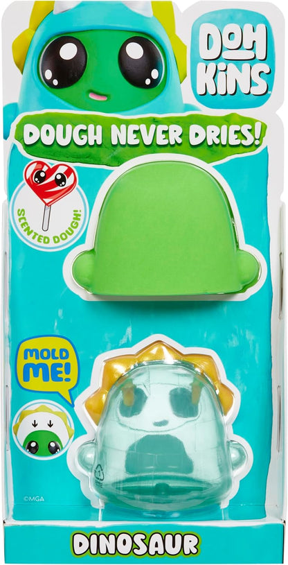 Dohkins Dino Single Pack Character - Includes 1 Character, Collect All 6, Dough Never Dries, No Gluten, Suitable for Collectors & Kids Ages 2-5 Years