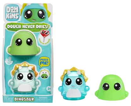 Dohkins Dino Single Pack Character - Includes 1 Character, Collect All 6, Dough Never Dries, No Gluten, Suitable for Collectors & Kids Ages 2-5 Years