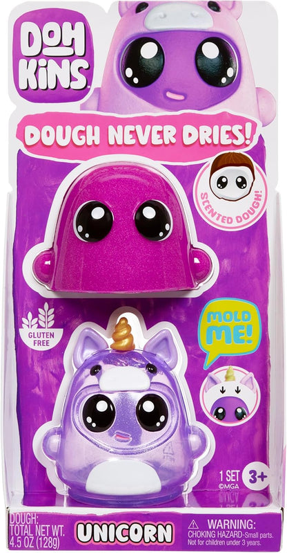 Dohkins Unicorn Single Pack Character - Comprend 1 Personnage, collectionnez Les 6, la pâte ne sèche jamais, Pas de Gluten, Convient aux collectionneurs et aux Enfants de 2 à 5 Ans