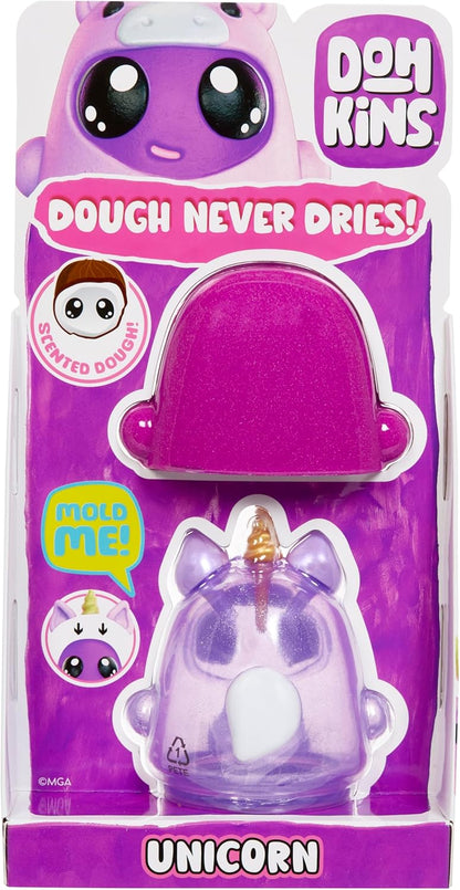 Dohkins Unicorn Single Pack Character - Comprend 1 Personnage, collectionnez Les 6, la pâte ne sèche jamais, Pas de Gluten, Convient aux collectionneurs et aux Enfants de 2 à 5 Ans