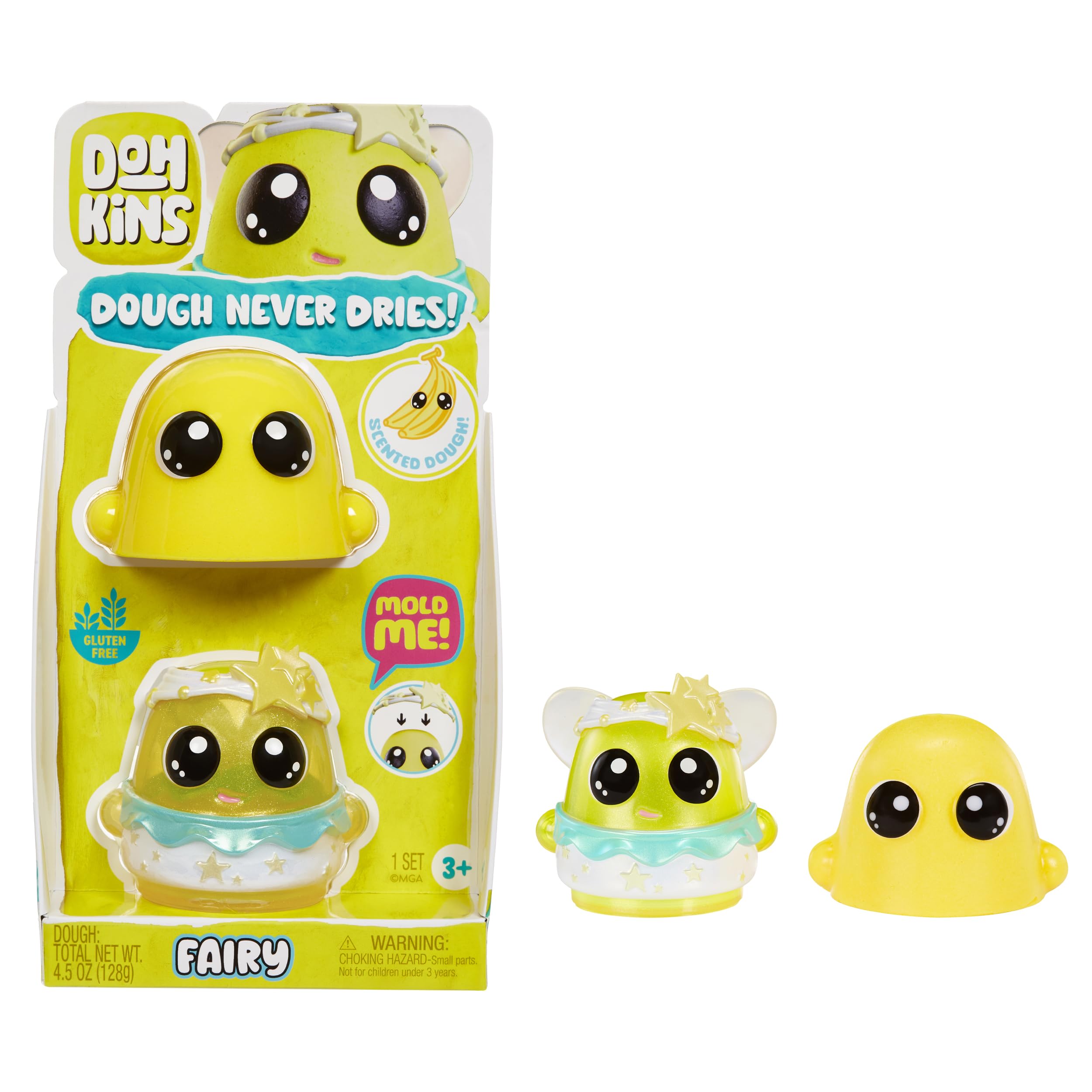 MGA Entertainment DohKins Fairy Single Pack Character - Include 1 personaggio DohKins, Collezionali tutti e 6, l'Impasto non si Asciuga mai, Senza Glutine, per Collezionisti e Bambini. Età 2-5 anni