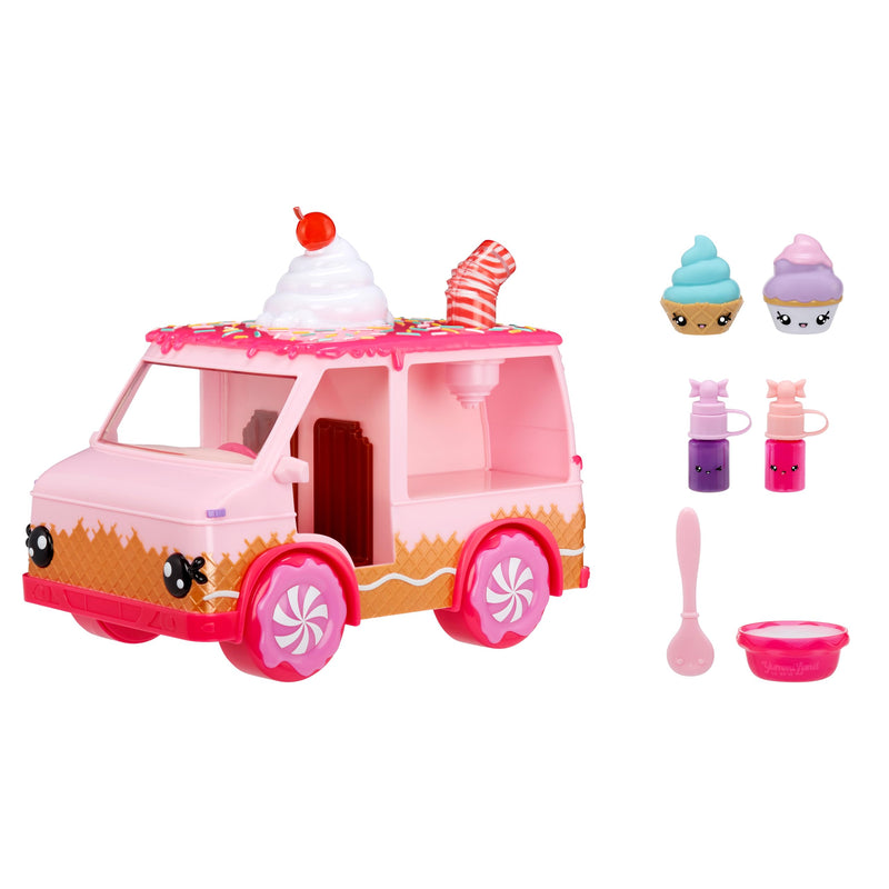 Yummiland Lipgloss Truck - Kids Lip Gloss, Includes 2 Num Noms, 2 Lip Gloss Making Kits With Chocolate and Birthday Cake Flavours, Suitable for Kids Ages 4 and Up