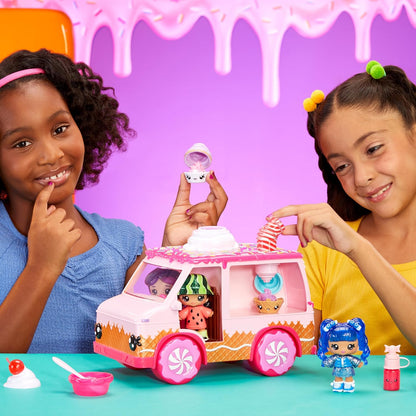 Yummiland Lipgloss Truck - Kids Lip Gloss, Includes 2 Num Noms, 2 Lip Gloss Making Kits With Chocolate and Birthday Cake Flavours, Suitable for Kids Ages 4 and Up