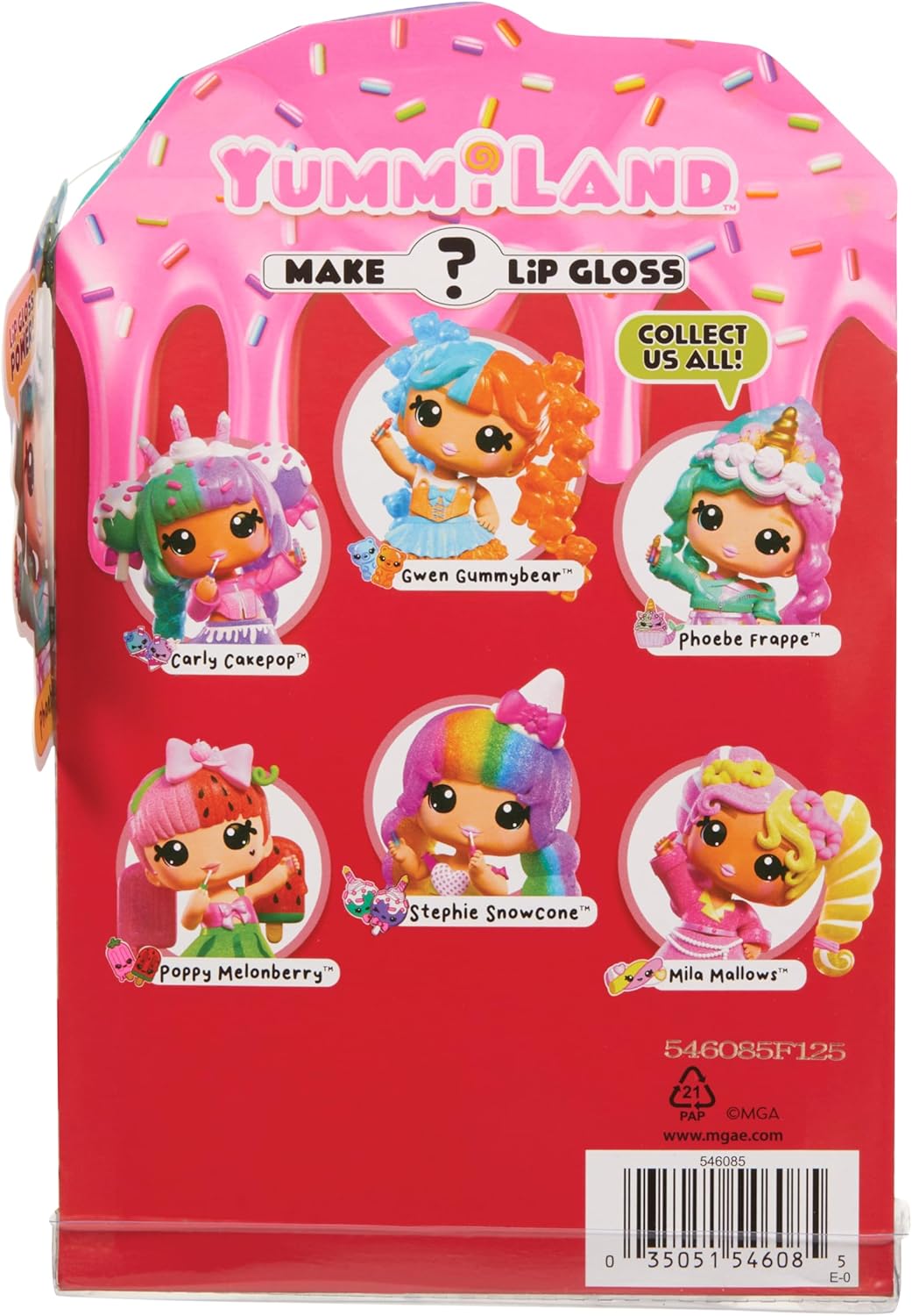 Yummiland Lip Gloss Doll: Mystery Color Change - Phoebe Frappe - Includes 1 Doll, DIY Lip Gloss + Removable Keychain, Cosmetic Play, Collectible, Suitable for Children Ages 4+