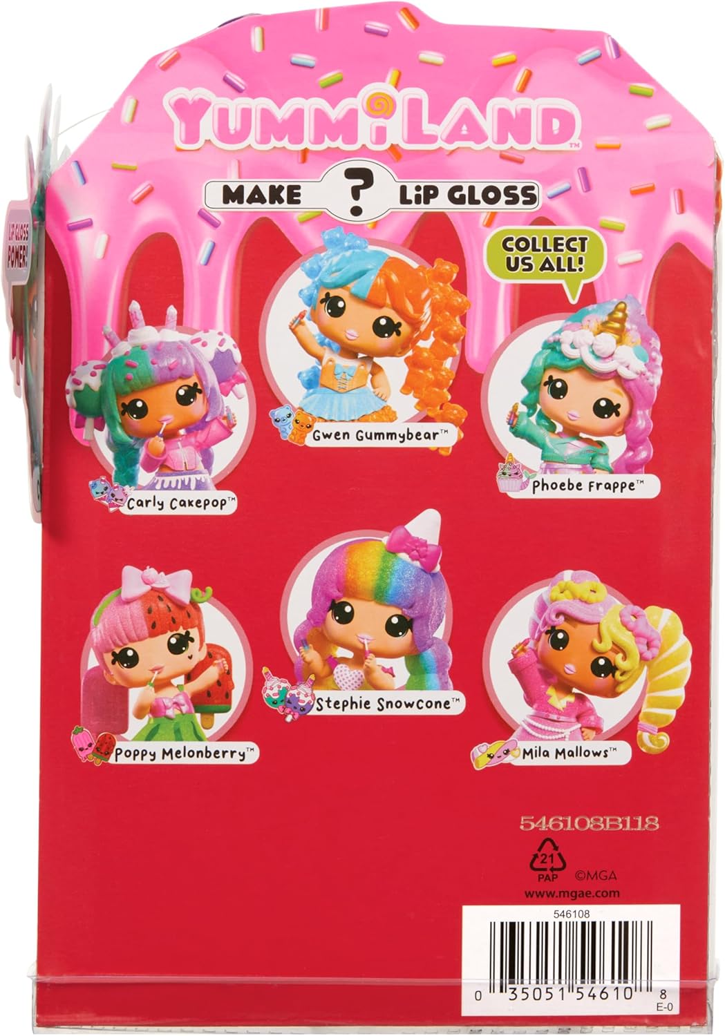 Yummiland Lip Gloss Doll: Mystery Color Change - Carly Cakepop - Includes 1 Doll, DIY Lip Gloss + Removable Keychain, Cosmetic Play, Collectible, Suitable for Children Ages 4+