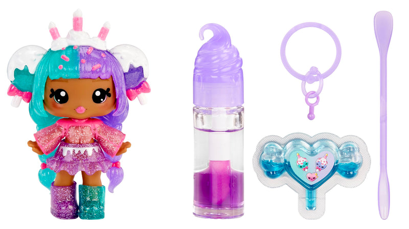 Yummiland Lip Gloss Doll: Mystery Color Change - Carly Cakepop - Includes 1 Doll, DIY Lip Gloss + Removable Keychain, Cosmetic Play, Collectible, Suitable for Children Ages 4+
