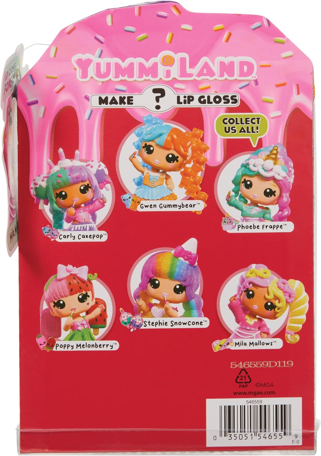 Yummiland Lip Gloss Doll: Mystery Color Change - Mila Mallows - Includes 1 Doll, DIY Lip Gloss + Removable Keychain, Cosmetic Play, Collectible, Suitable for Children Ages 4+