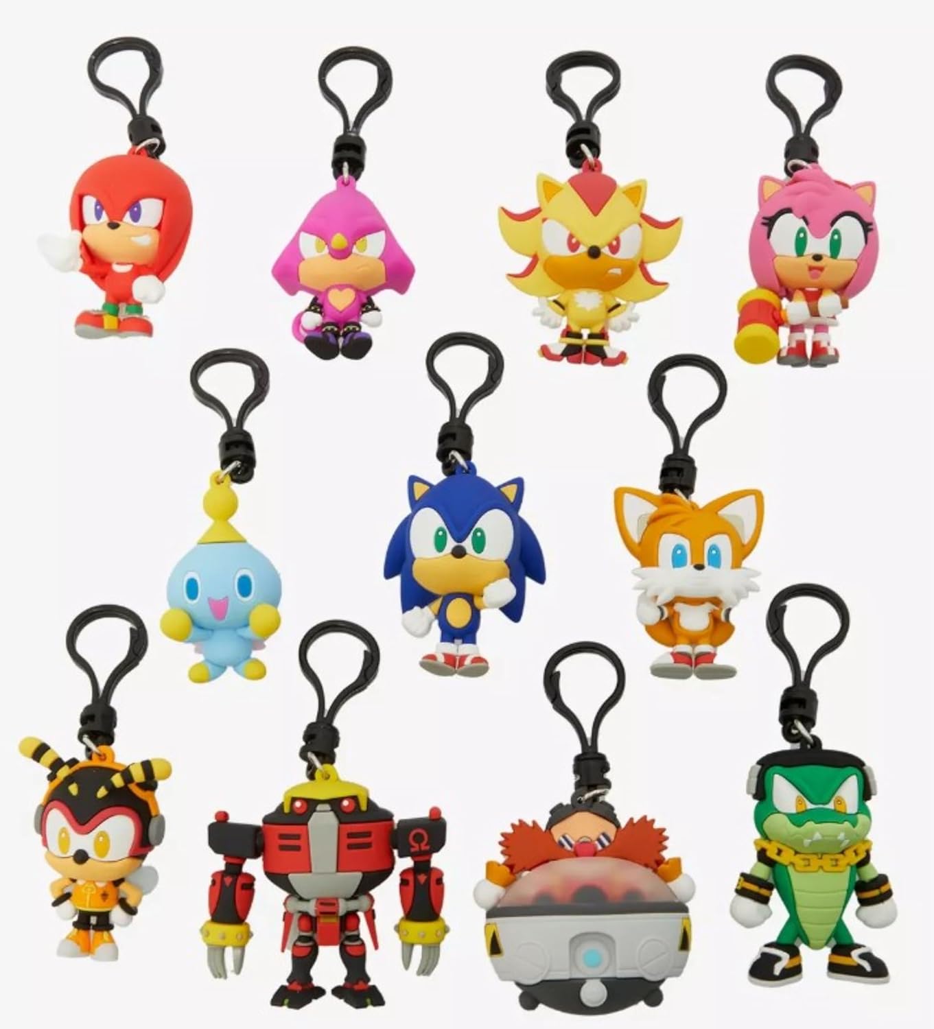 Monogram Sonic the Hedgehog Series 3-3D Foam Figural Bag Clip in ONE Blind Bag - Keychain - Sonic Tails, Knuckles, Amy and More... ONE RANDOM CHARACTER PER ORDER, Multicolor, 2.0"