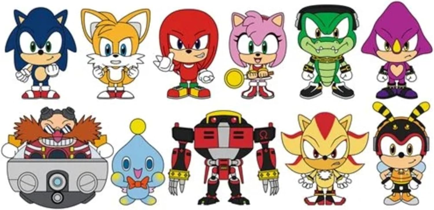 Monogram Sonic the Hedgehog Series 3-3D Foam Figural Bag Clip in ONE Blind Bag - Keychain - Sonic Tails, Knuckles, Amy and More... ONE RANDOM CHARACTER PER ORDER, Multicolor, 2.0"