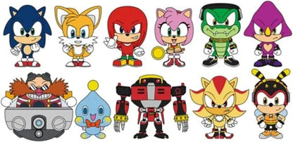 Monogram Sonic the Hedgehog Series 3-3D Foam Figural Bag Clip in ONE Blind Bag - Keychain - Sonic Tails, Knuckles, Amy and More... ONE RANDOM CHARACTER PER ORDER, Multicolor, 2.0"