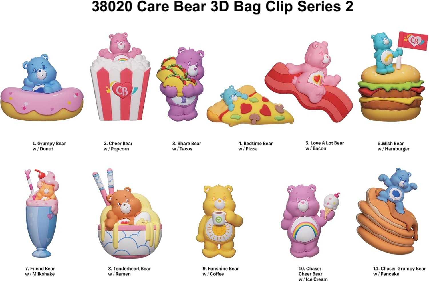 Care Bears Collectible Character Clips - Case of 24 Blind Bags