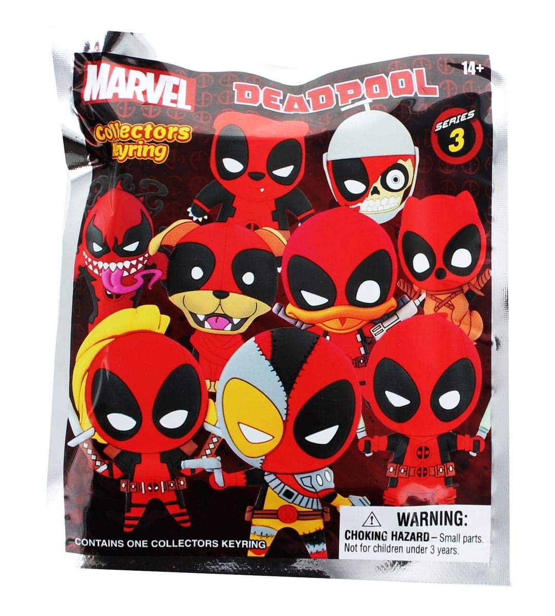 Deadpool Marvel Series 3 Blind Bag Foam Figure Keyring, One Random