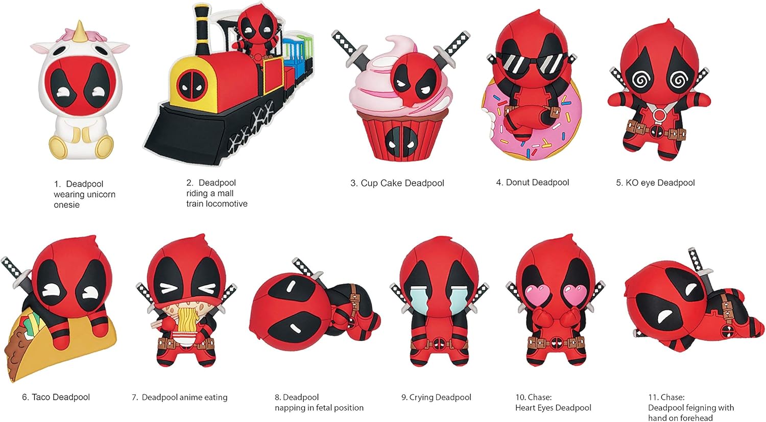 Deadpool Series 4-3D Foam Bag Clips in Blind Bags