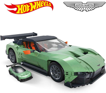 MEGA Hot Wheels Vehicle Building Toys for Adults, Aston Martin Vulcan with 635 Pieces and Die-Cast Model, Gift Ideas for Collectors, HMY97