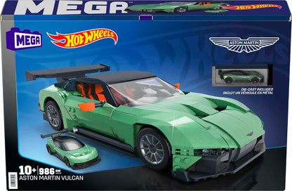 MEGA Hot Wheels Vehicle Building Toys for Adults, Aston Martin Vulcan with 635 Pieces and Die-Cast Model, Gift Ideas for Collectors, HMY97