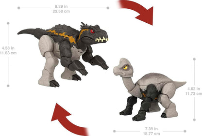 Mattel Jurassic World Fierce Changers 2-in-1 Dinosaur Action Figure, Massive Stretch Toy Tranforms from Brachiosaurus to Indoraptor in 16 Steps