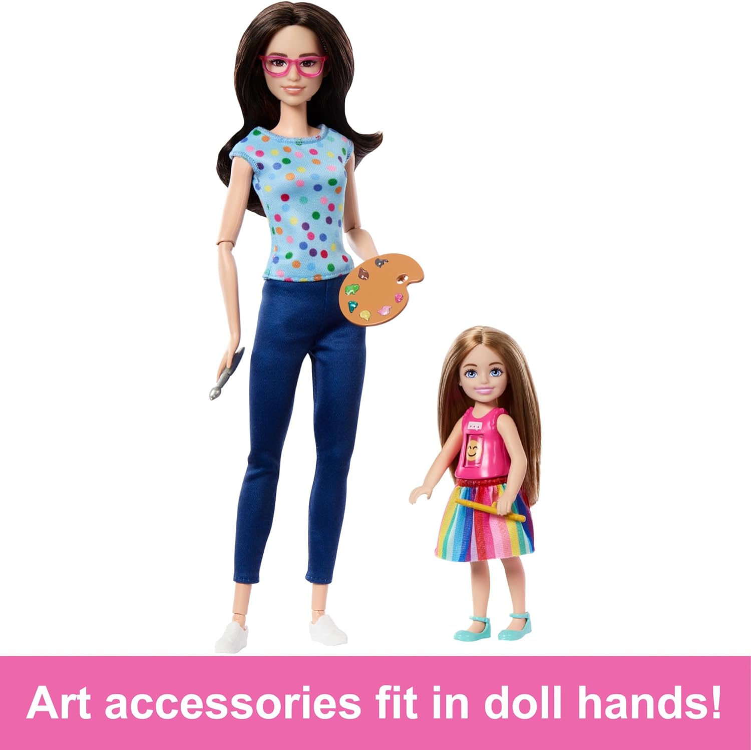 Barbie Art Therapy Playset with Therapist Doll, Small Doll with Rotating Emoji Shirt & Accessories Including Pet, 65th Anniversary Collectible, HRG48