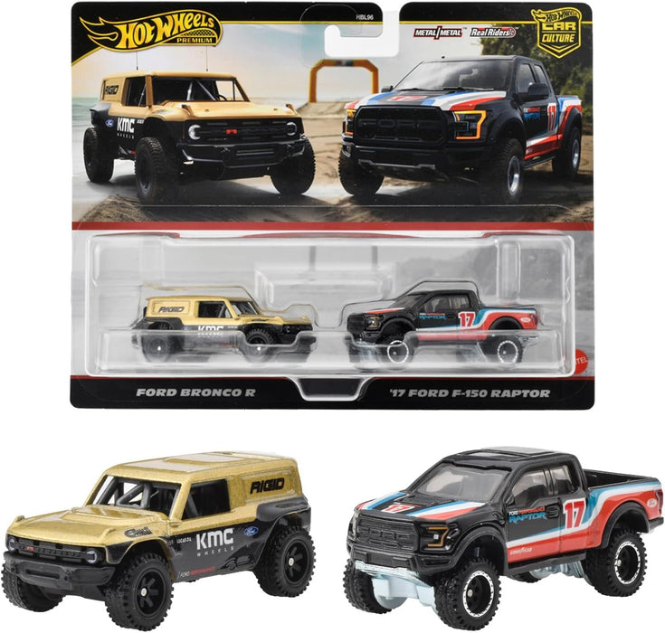 Ford Bronco R & F-150 Raptor 2-Pack - Hot Wheels Premium Scala 1/64