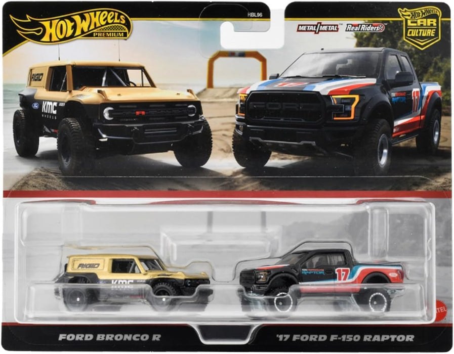 Ford Bronco R & F-150 Raptor 2-Pack - Hot Wheels Premium Scala 1/64