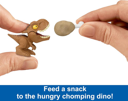 Jurassic World Unboxing Crushivores Mini Dinosaur Toy Figure in Rip-Open Package with Multiple Compounds & Surprises, Feeding Play, HVB29