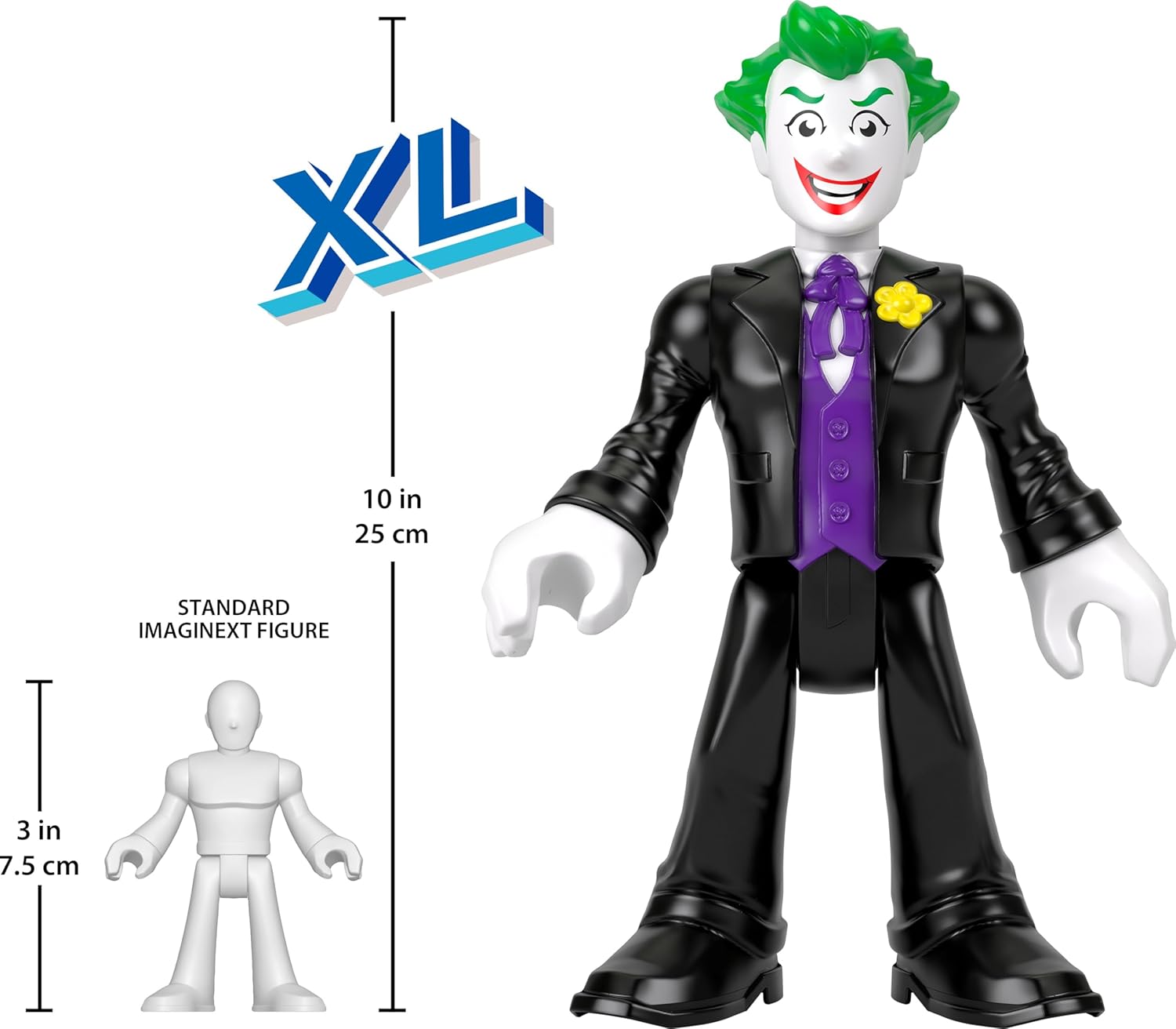 Fisher-Price Imaginext DC Super Friends Preschool Toy The Joker XL 10-Inch Poseable Figure for Pretend Play Ages 3+ Years