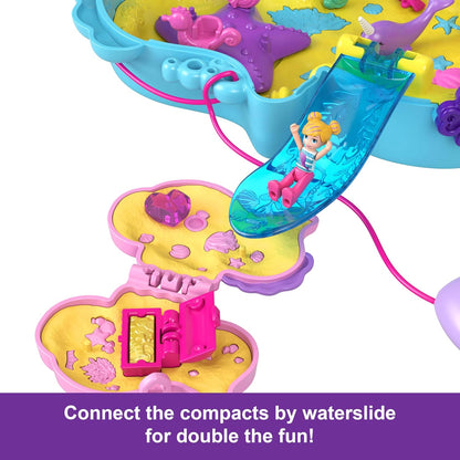 Polly Pocket Dolls & Playset with Pets & 13 Accessories, 2-in-1 Daddy & Me Seahorse Wearable Purse & Animal Toy, Starring Shani, HWP03