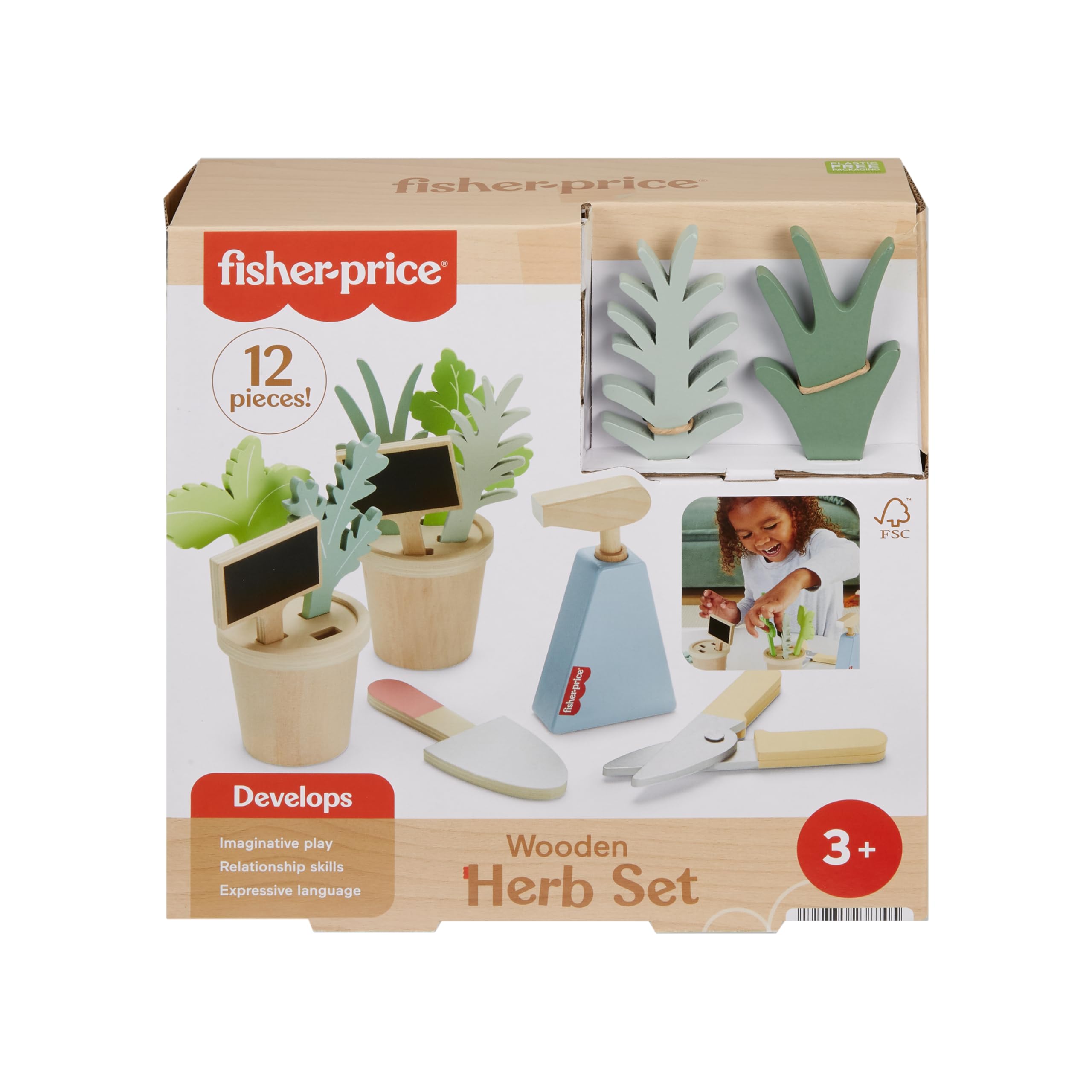 Fisher-Price Spielzeug für Babys, Gartenarbeit aus Holz für Babys ab 3 Jahren