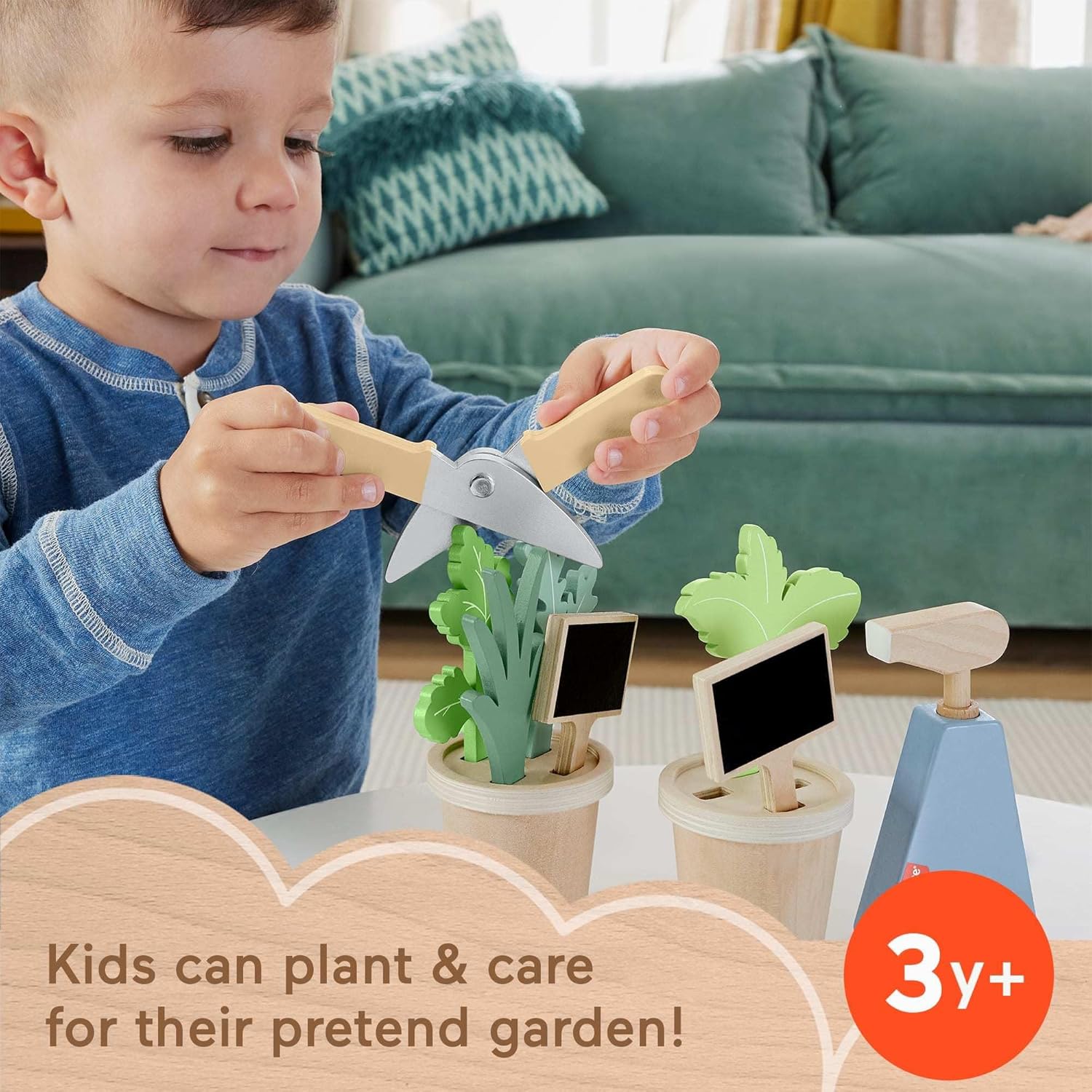 Fisher-Price Spielzeug für Babys, Gartenarbeit aus Holz für Babys ab 3 Jahren