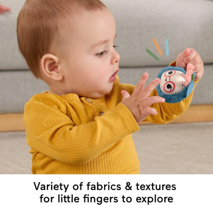 Fisher-Price Baby Toys Planet Friends Shake ‘n Rattle Busy Bee Sensory Plush 2-Piece Set for Newborns Ages 3+ Months, HYR56