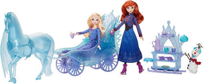 Mattel Disney Frozen Elsa Fashion Doll with Removeable Dress & Shoes, Mythical Horse-Like Nokk & Adventure Carriage, Inspired by Frozen: Winter Festival, JBG56