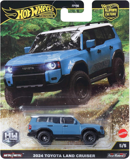 Hot Wheels Premium Toyota Land Cruiser, Car Culture Circuit Legends Vehicles for Kids 3 Years Old & Up, Premium Collection of Car Culture 1:64 Scale Vehicles, JBK52