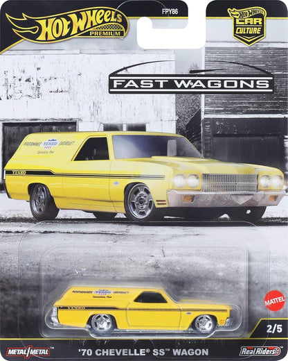 Hot Wheels Premium Car Culture Collectible Toy Car, 1:64 Scale Die-Cast '70 Chevelle SS Wagon, Fast Wagons Vehicle with Real Riders Tires