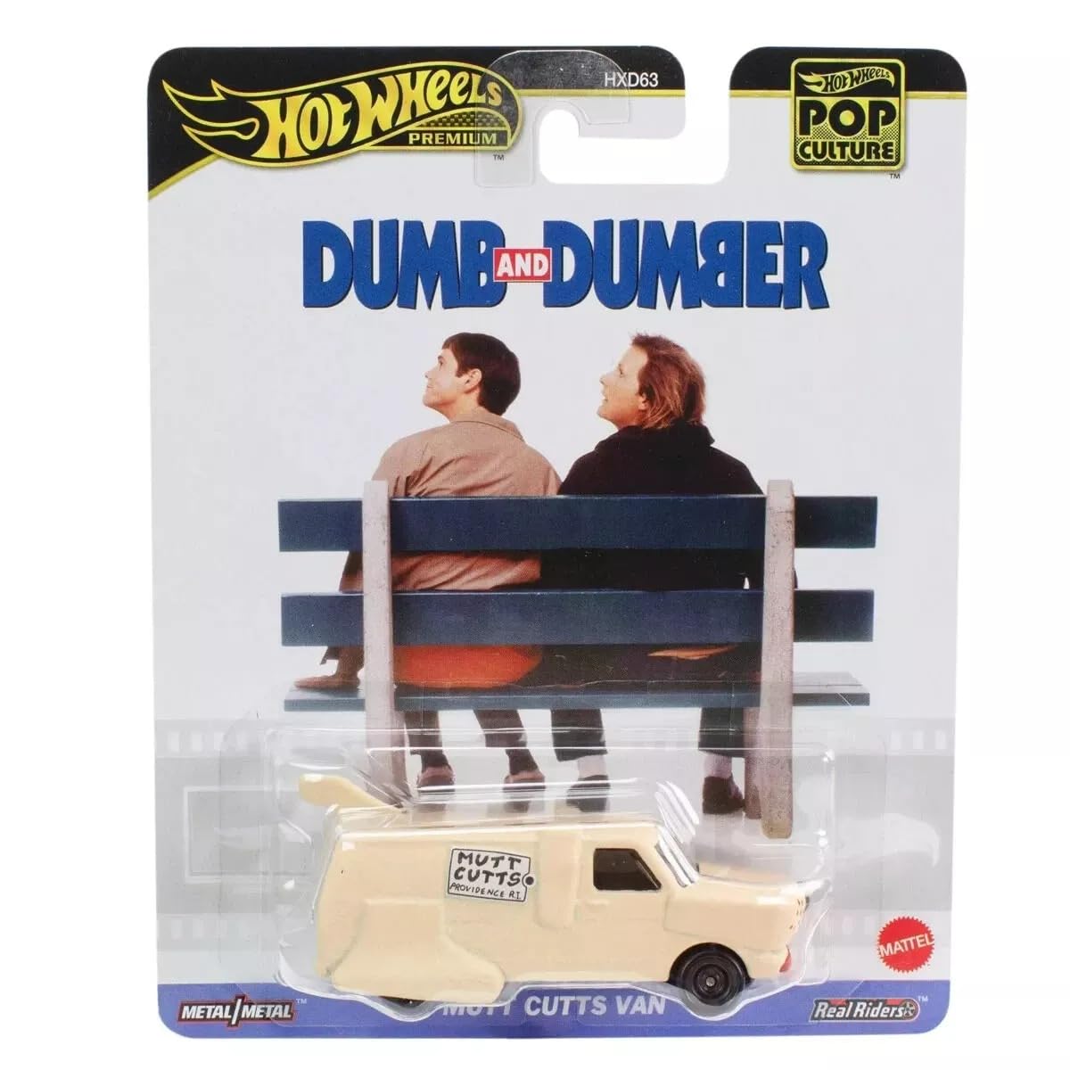 Hot Wheels Premium Pop Culture Dumb and Dumber Mutt Cutts Van, Die-Cast Metal Collection, Real Riders JBL80