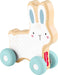 Fisher-Price Baby Toy Wooden Push-Along Bunny, Wood Vehicle for Crawling Developmental Play for Infants Ages 6+ Months, JDM52