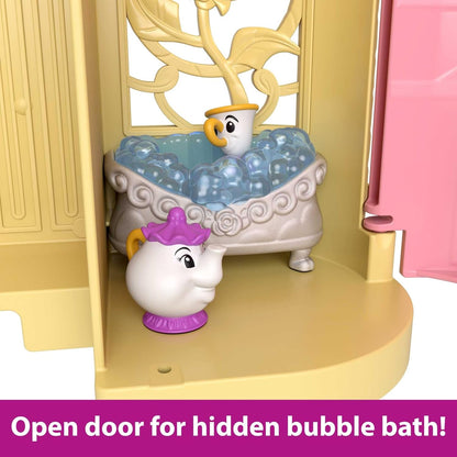 Mattel Disney Princess Toys, Storytime Stackers Belle's Castle, Stackable Doll House with Small Doll & 9 Pieces, Inspired by the Disney Movie, JDP54