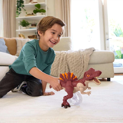 Fisher-Price Imaginext Jurassic World Rebirth Dinosaur Toy, Sprinting Spinosaurus Figure with Lunge & Chomp Motion, 9 Inches Tall, JFR24