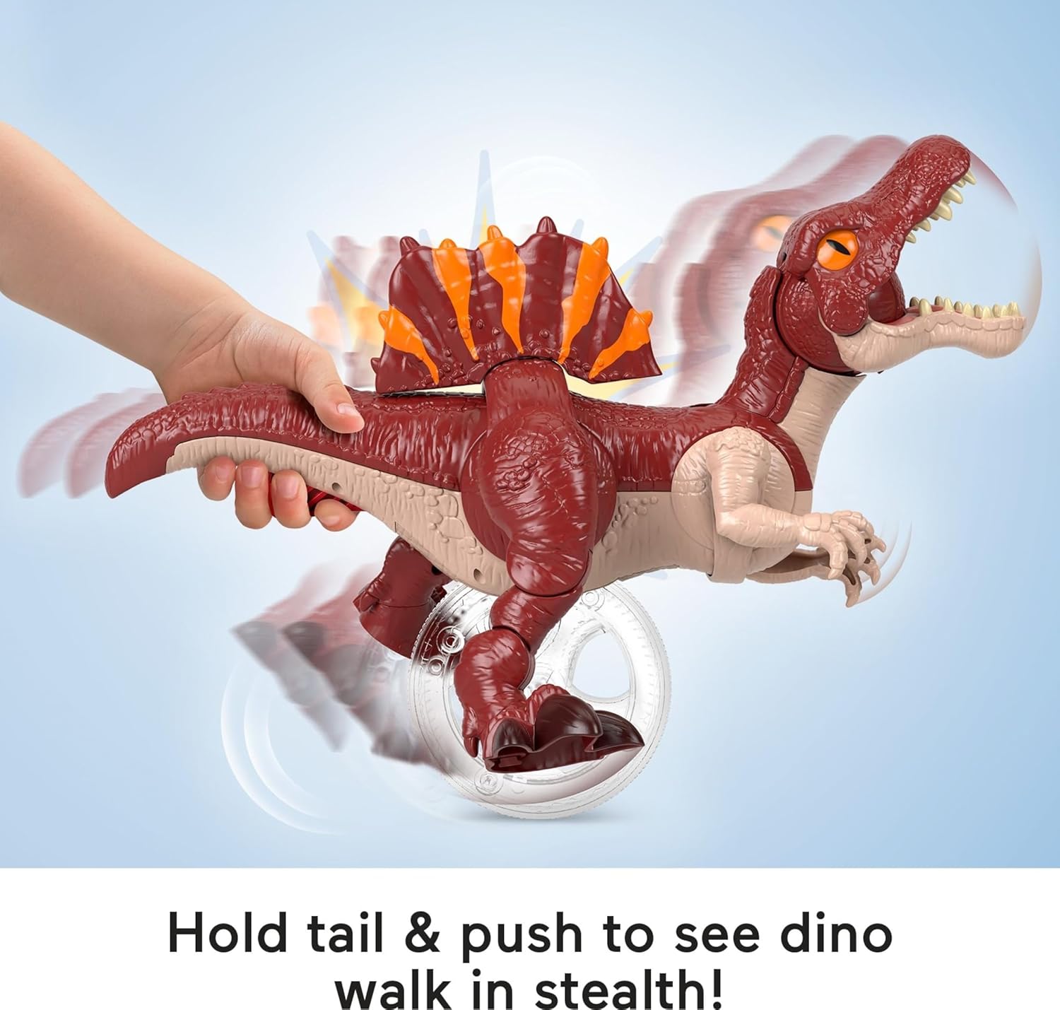 Fisher-Price Imaginext Jurassic World Rebirth Dinosaur Toy, Sprinting Spinosaurus Figure with Lunge & Chomp Motion, 9 Inches Tall, JFR24