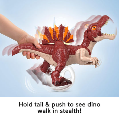 Fisher-Price Imaginext Jurassic World Rebirth Dinosaur Toy, Sprinting Spinosaurus Figure with Lunge & Chomp Motion, 9 Inches Tall, JFR24