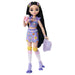 Barbie Dream Besties Doll and Accessories, Renee Posable Roller Skating Fashion Doll with Black Hair, 12 Video & Food Themed Pieces, JFX99
