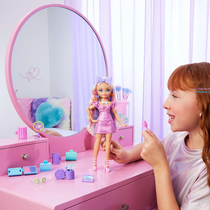 Barbie Dream GET READY Malibu” Fashion Doll with Stylized Hair, Including Surprise Hair Accessories & 15+ Looks, JGG38