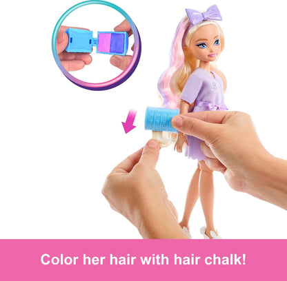 Barbie Dream GET READY Malibu” Fashion Doll with Stylized Hair, Including Surprise Hair Accessories & 15+ Looks, JGG38