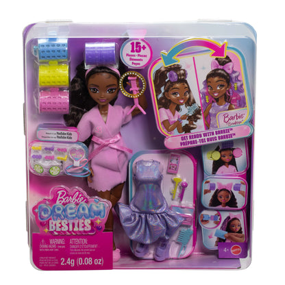 Barbie Dream GET READY WITH “Brooklyn” Fashion Doll with Surprise Accessories and 15+ Looks