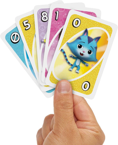 Mattel Games UNO Junior Gabby’s Dollhouse Card Game for Kid Parties, Family Nights, Vacations & Travel, JLH17