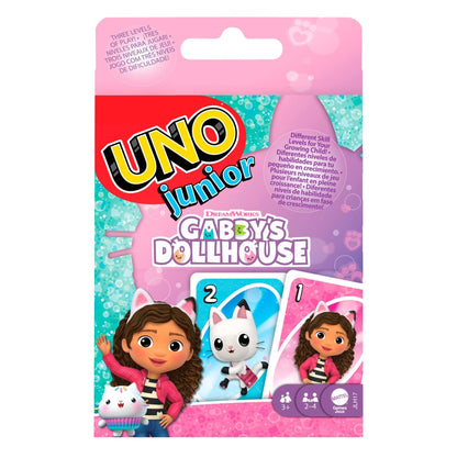 Mattel Games UNO Junior Gabby’s Dollhouse Card Game for Kid Parties, Family Nights, Vacations & Travel, JLH17